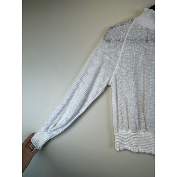 NWT FREE PEOPLE Boulevard Textured Ruffle Top White, Sz XS - Picture 5 of 11